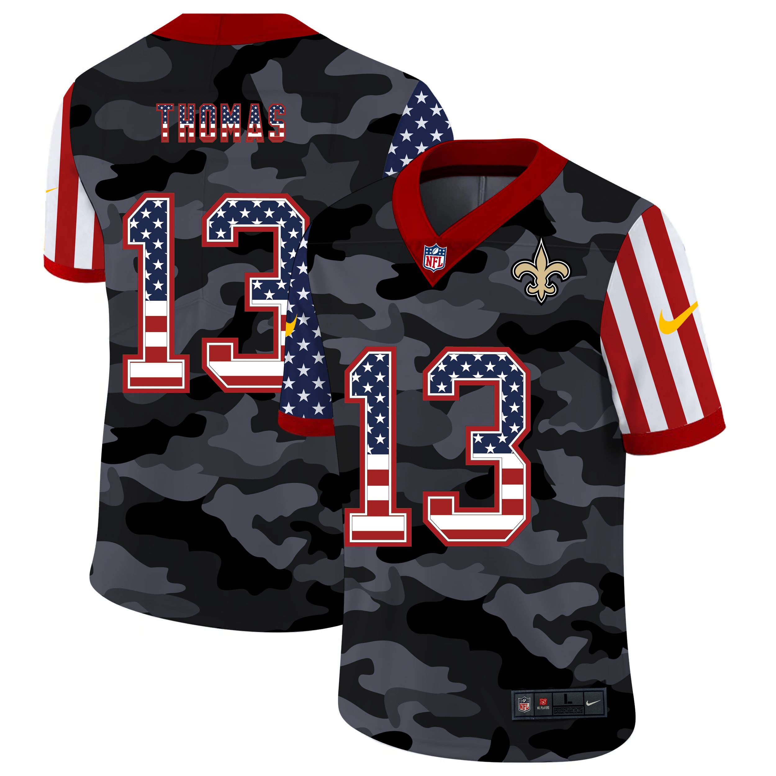 Men New Orleans Saints #13 Thomas 2020 Nike USA Camo Salute to Service Limited NFL Jerseys